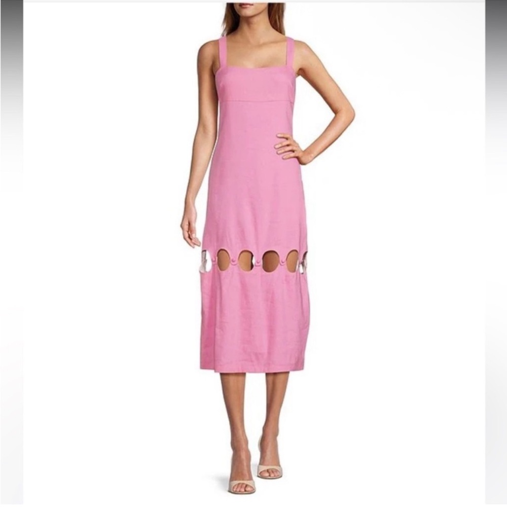 ANTONIO MELANI Pink Cutout Midi Dress